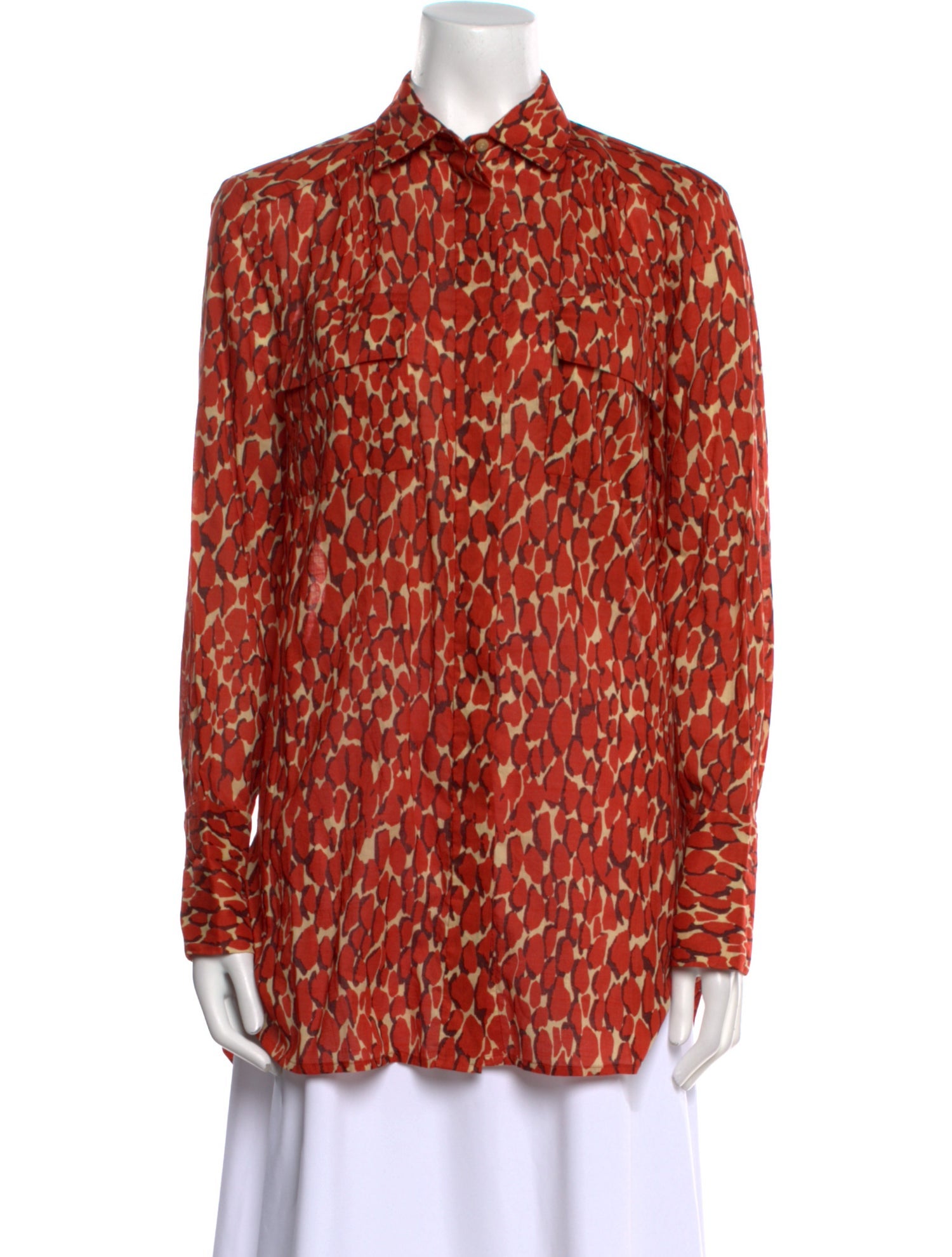 By Malene Birger Printed Long Sleeve Button-Up Top