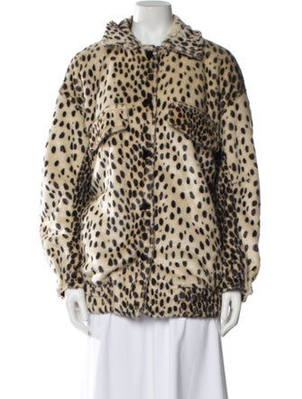By Malene Birger Faux Fur Animal Print Faux Fur Coat
