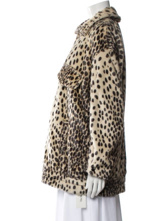 By Malene Birger Faux Fur Animal Print Faux Fur Coat