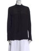 By Malene Birger Silk Mock Neck Button-Up Top