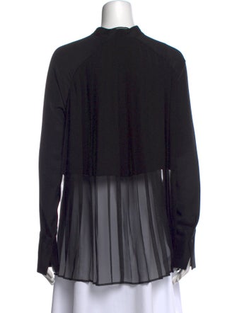 By Malene Birger Silk Mock Neck Button-Up Top