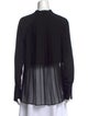 By Malene Birger Silk Mock Neck Button-Up Top