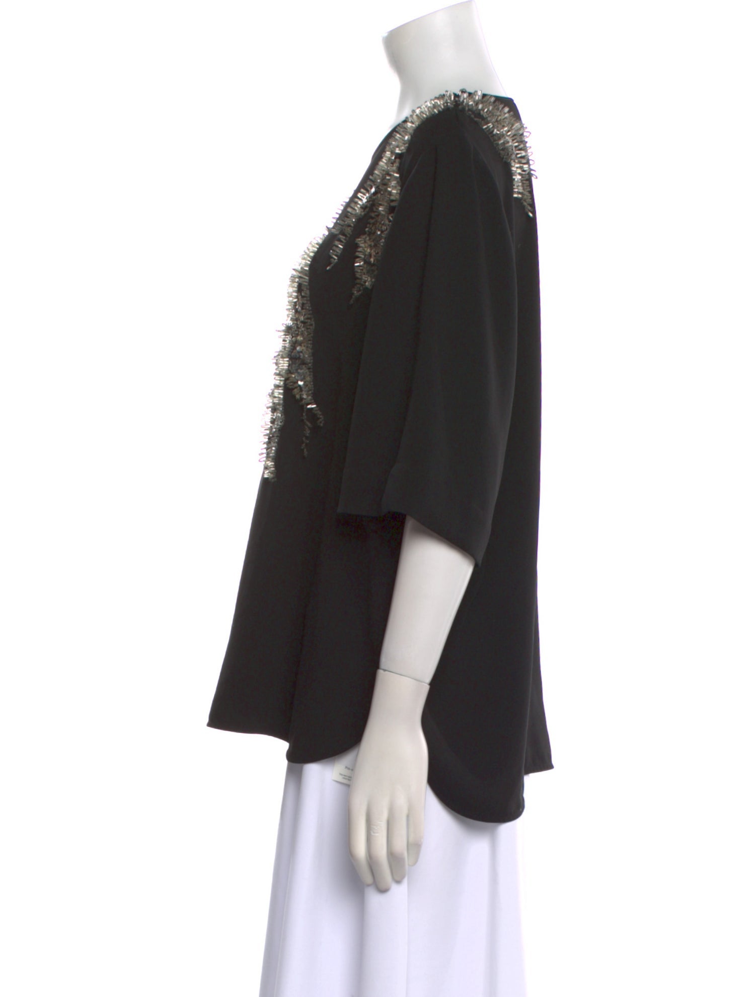 By Malene Birger Crew Neck Three-Quarter Sleeve Blouse