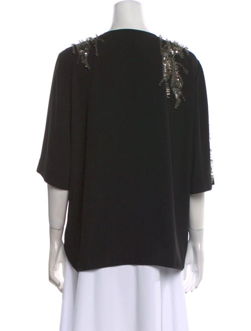 By Malene Birger Crew Neck Three-Quarter Sleeve Blouse