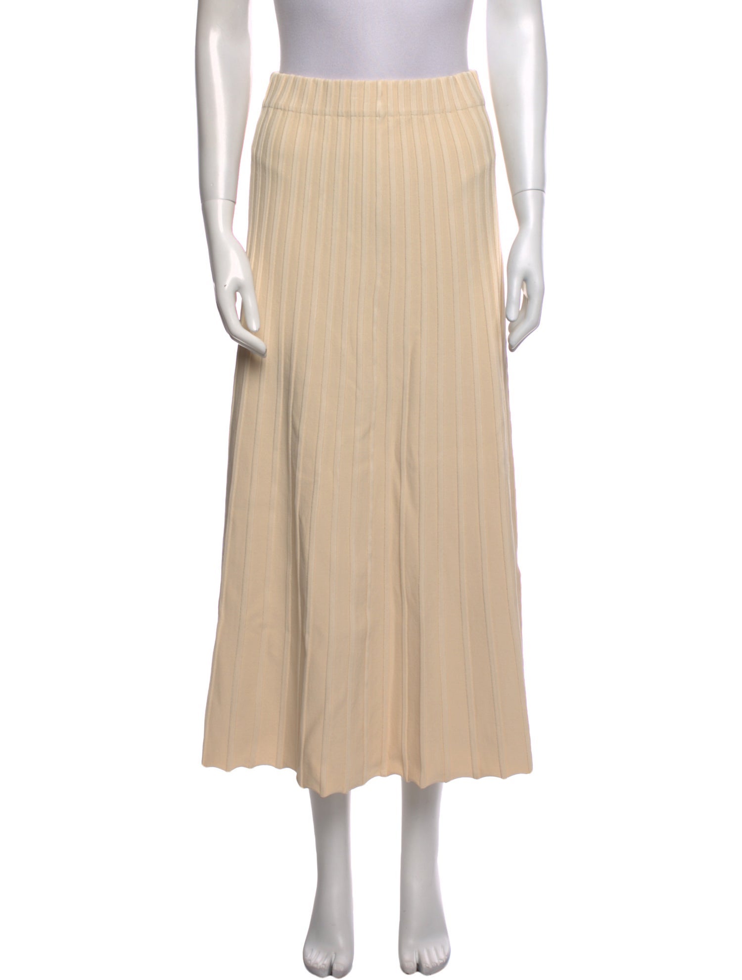 By Malene Birger Pleated Accents Midi Length Skirt