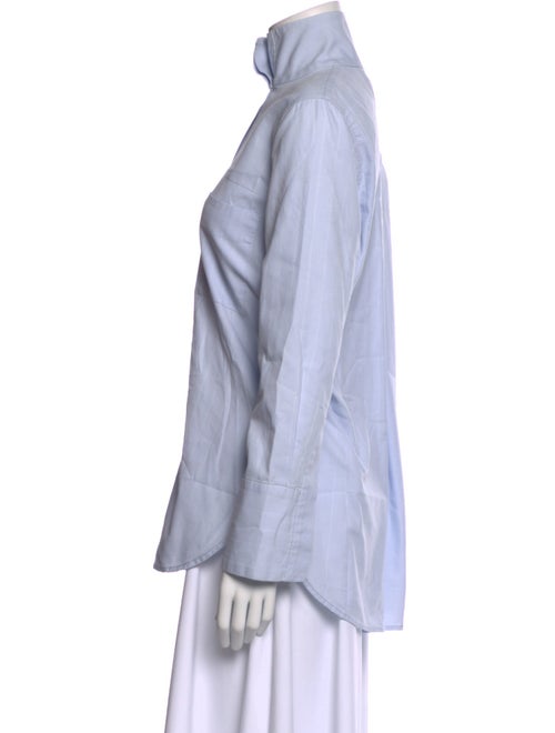 By Malene Birger Mock Neck Long Sleeve Button-Up Top