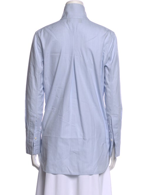 By Malene Birger Mock Neck Long Sleeve Button-Up Top