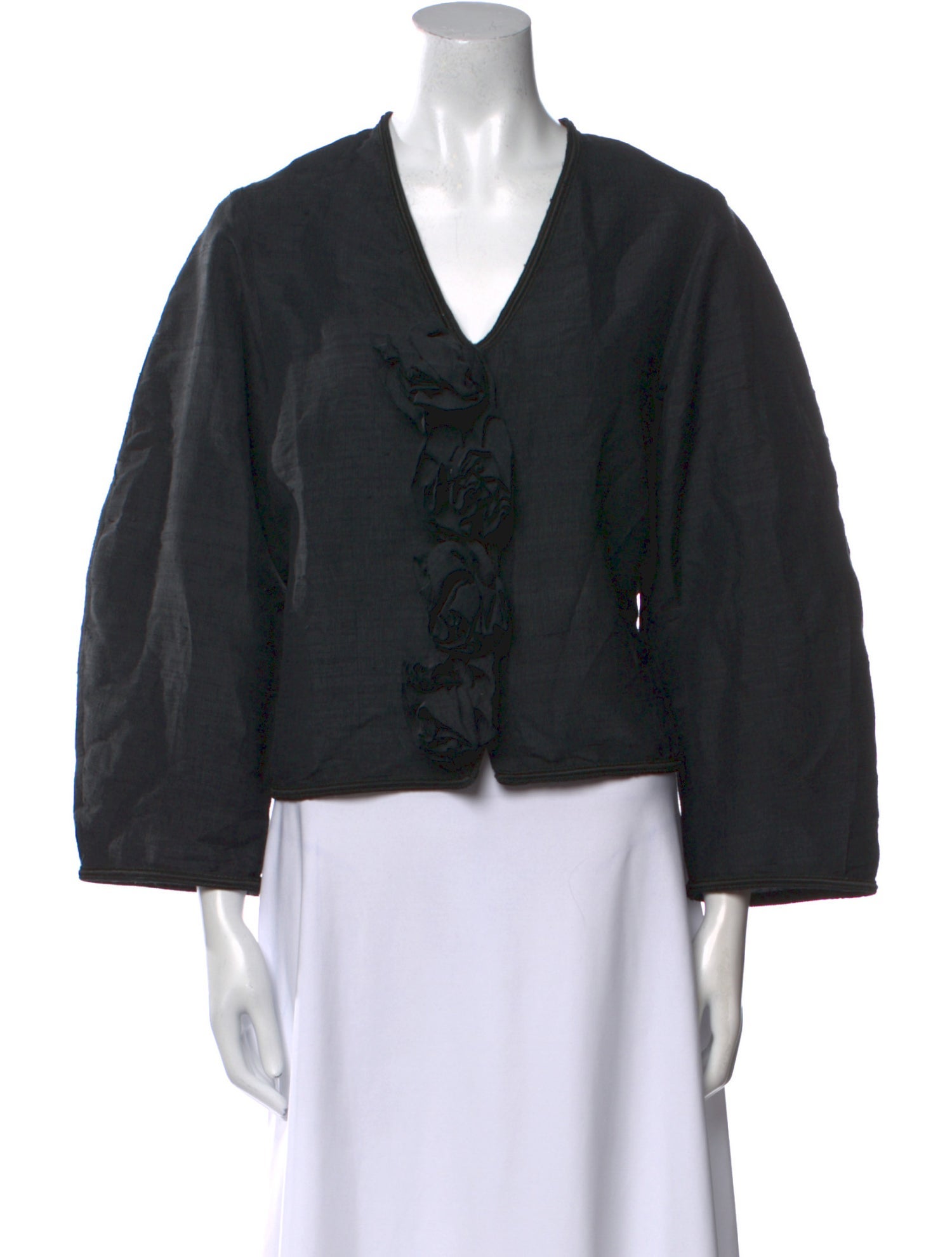 By Malene Birger Silk V-Neck Crop Top