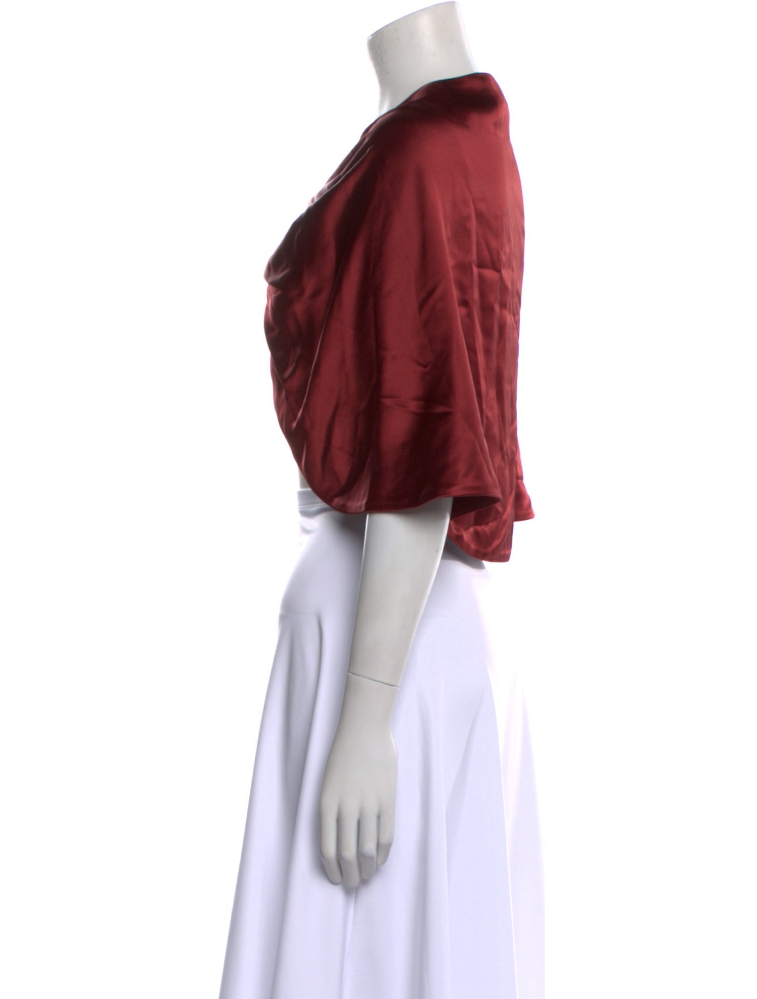 By Malene Birger V-Neck Three-Quarter Sleeve Crop Top