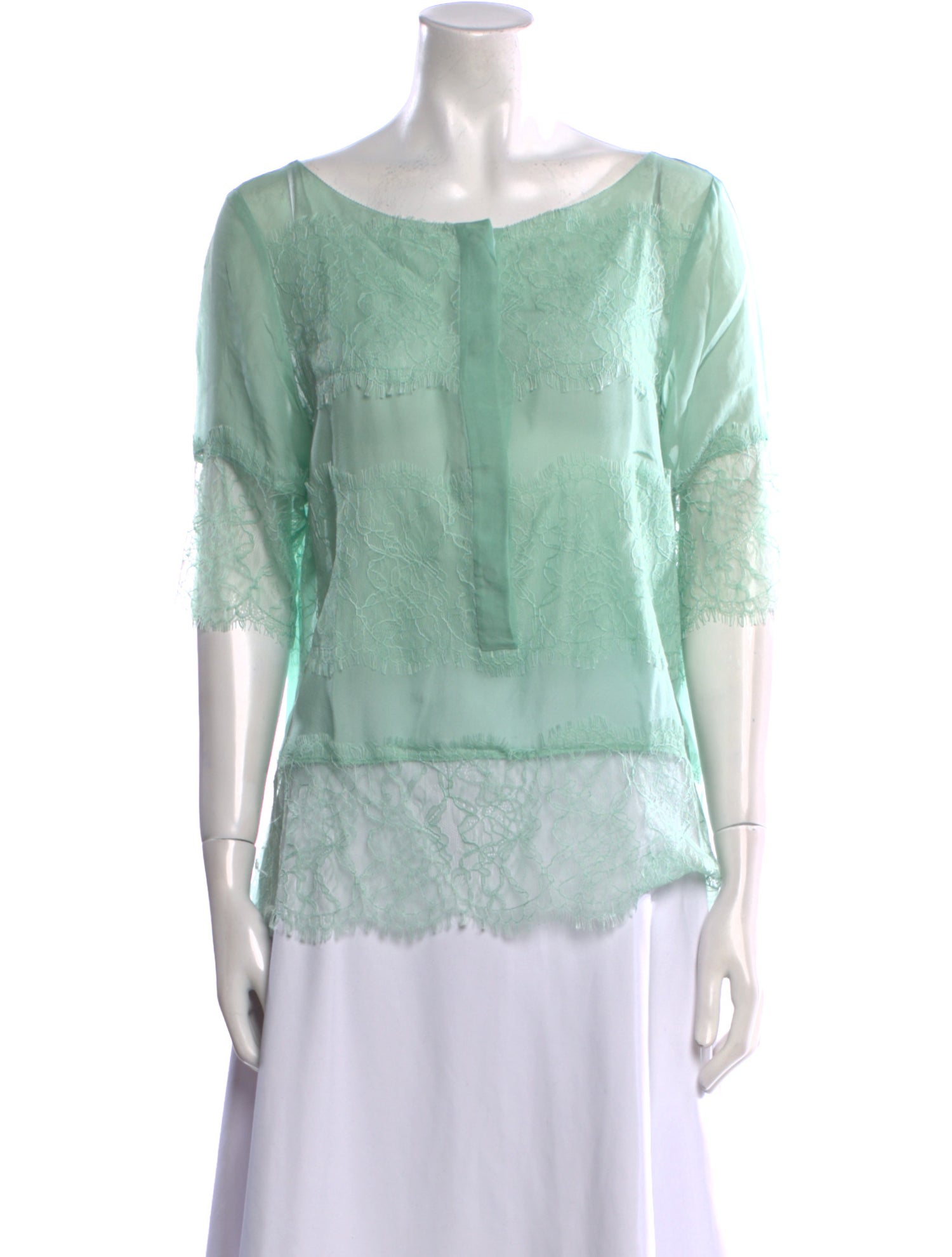 By Malene Birger Silk Lace Pattern Blouse
