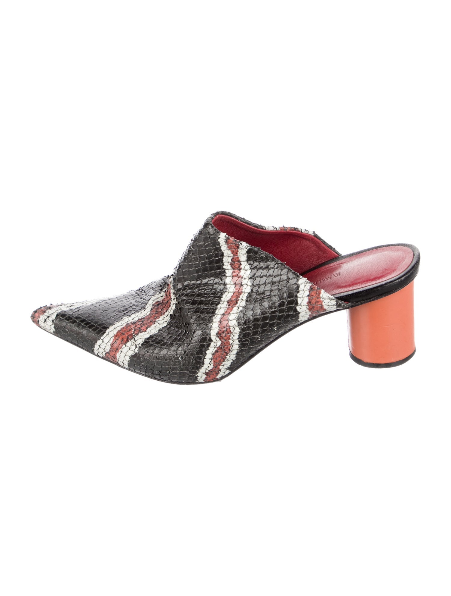 By Malene Birger Embossed Leather Animal Print Mules