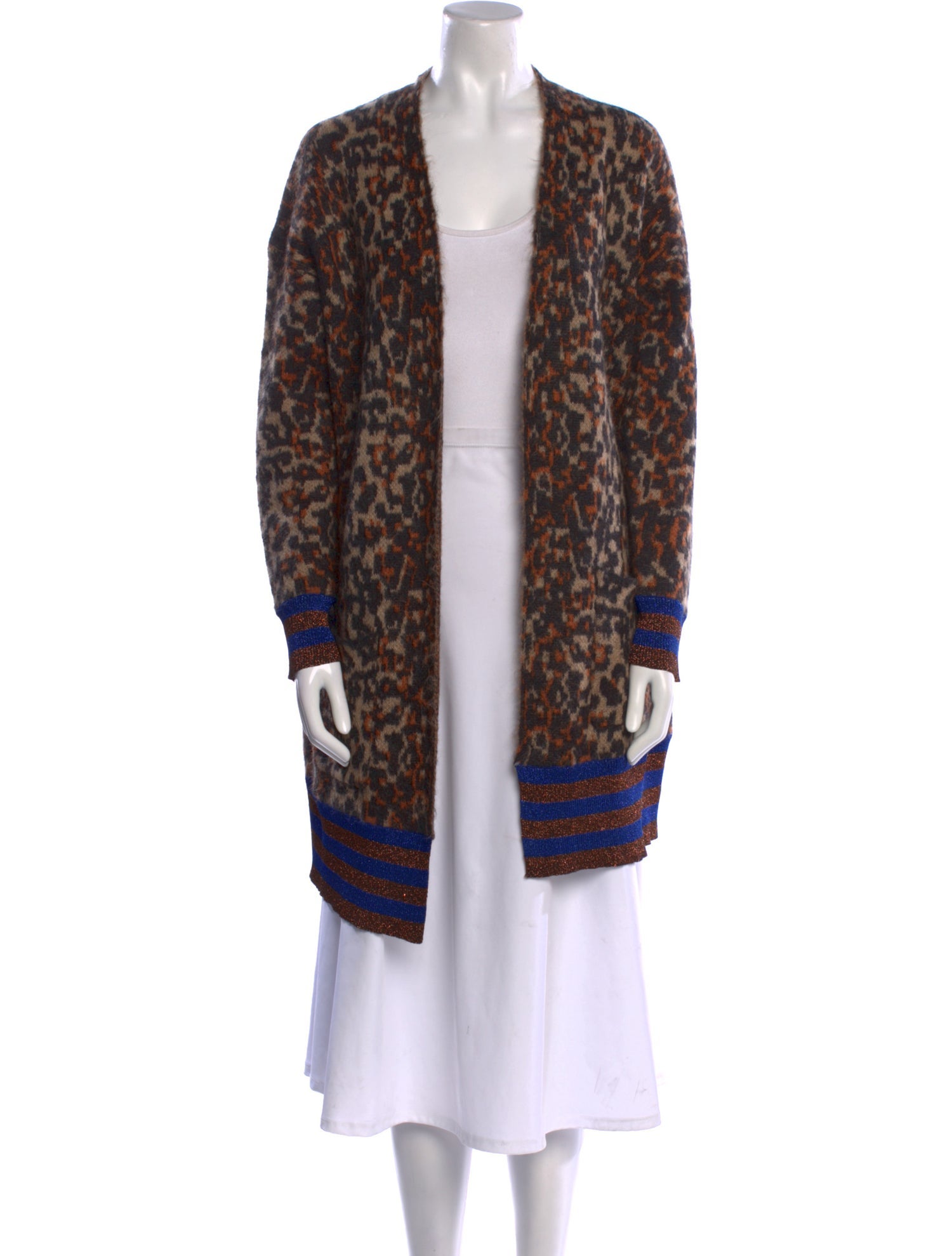 By Malene Birger Animal Print Open Front Sweater