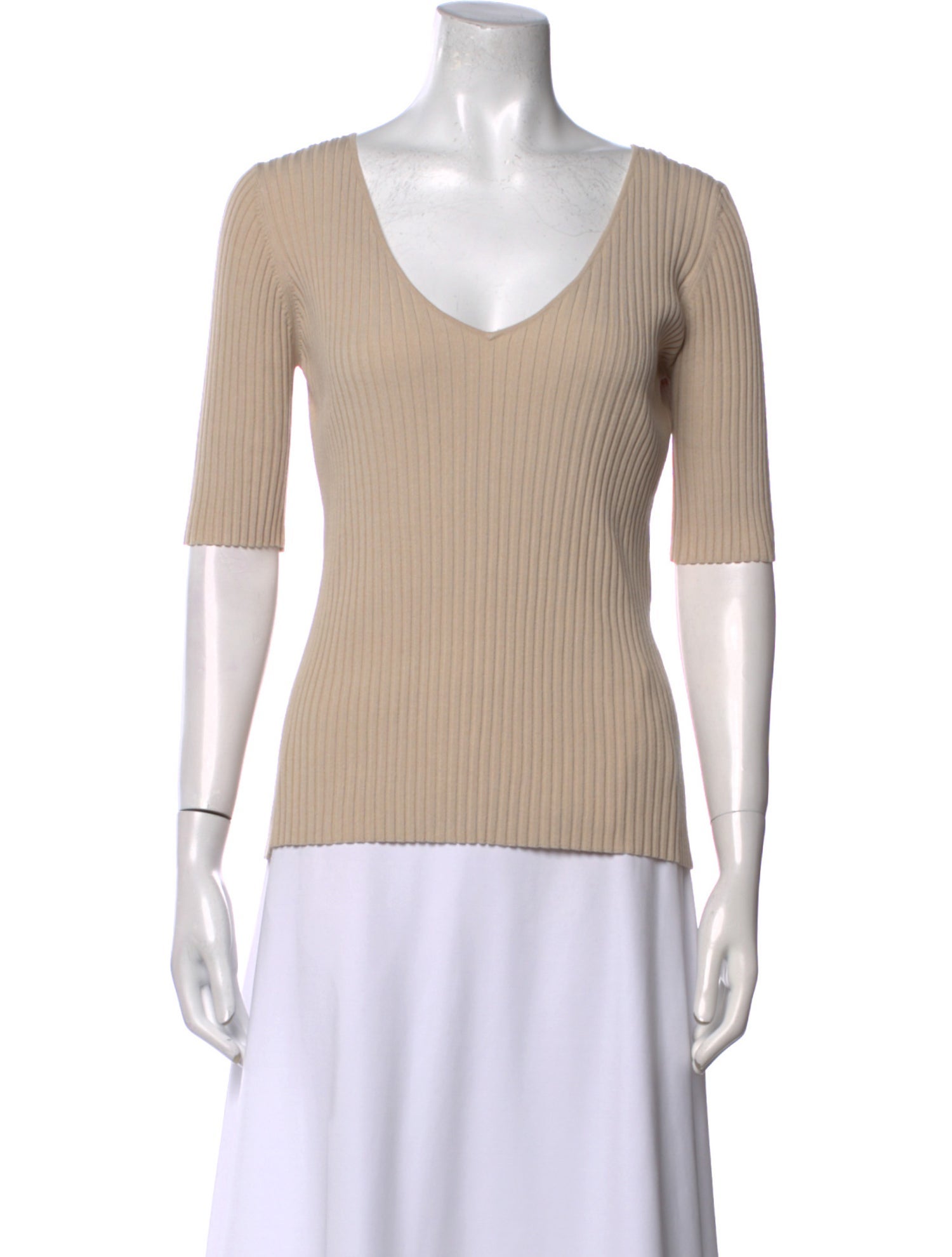 By Malene Birger V-Neck Three-Quarter Sleeve Top