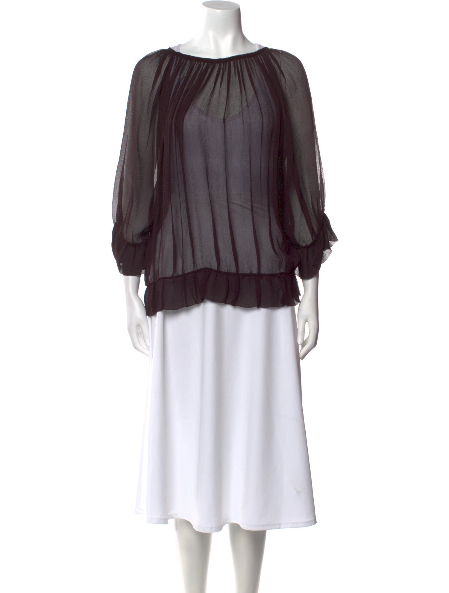 By Malene Birger Bateau Neckline Three-Quarter Sleeve Blouse