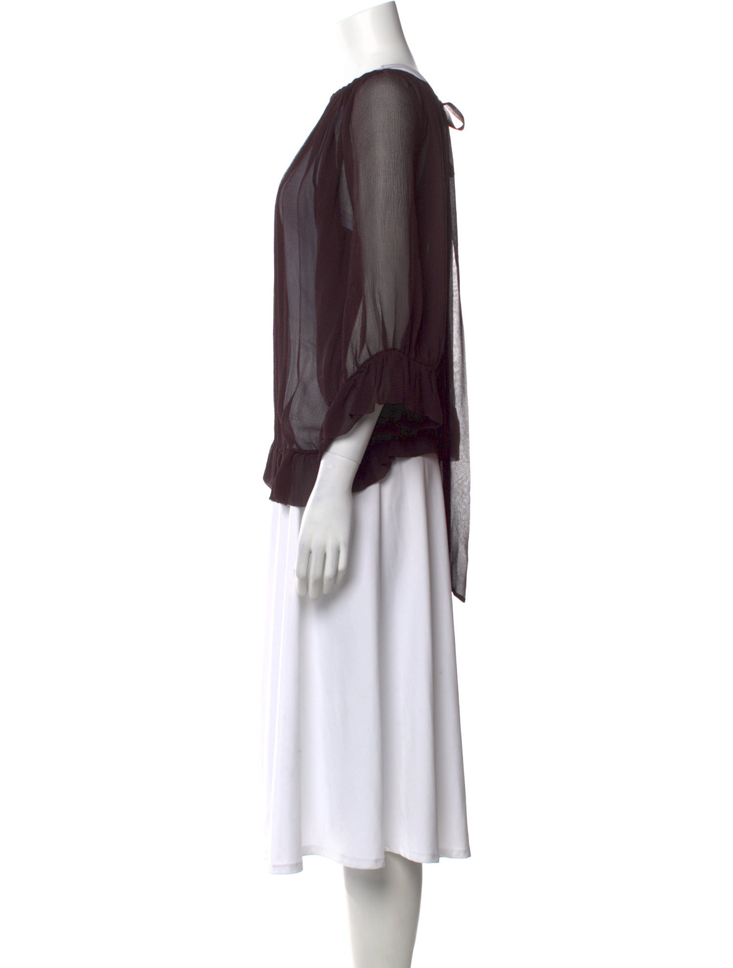 By Malene Birger Bateau Neckline Three-Quarter Sleeve Blouse