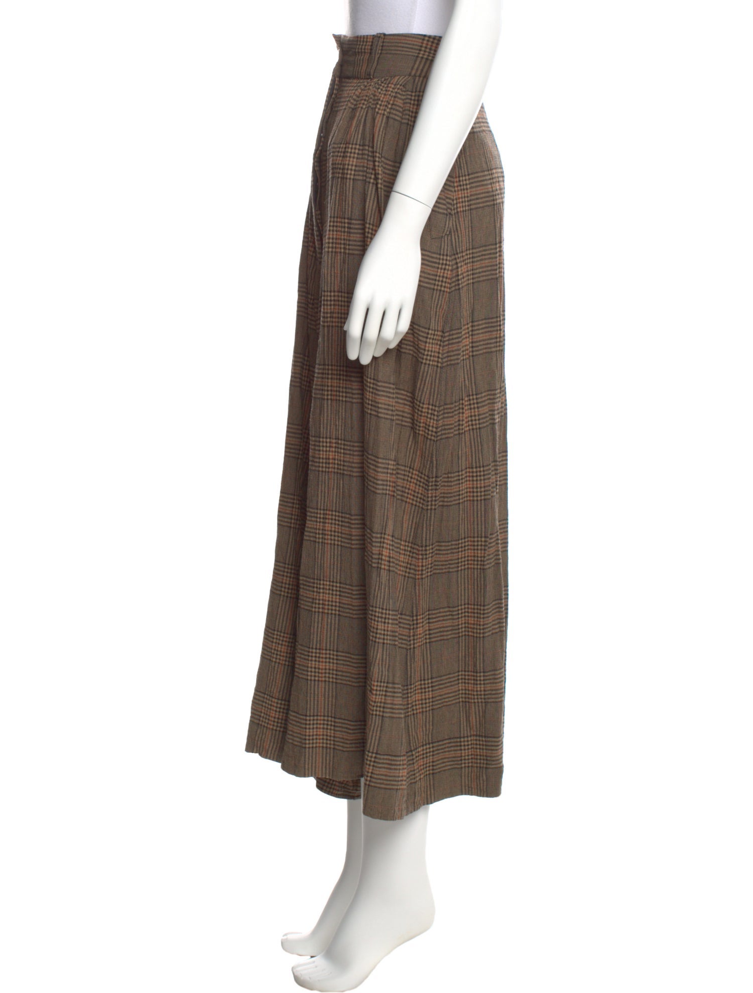 By Malene Birger Plaid Print Wide Leg Pants