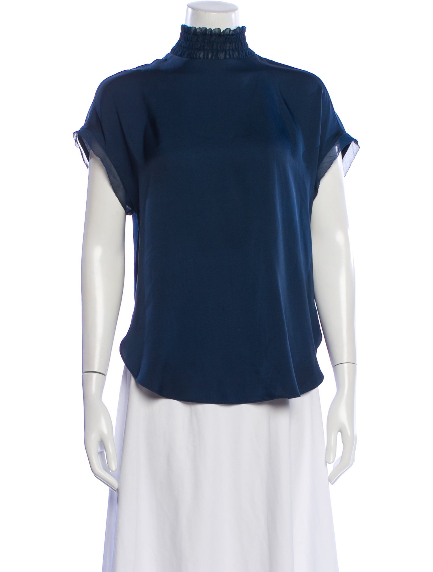 By Malene Birger Silk Mock Neck Blouse