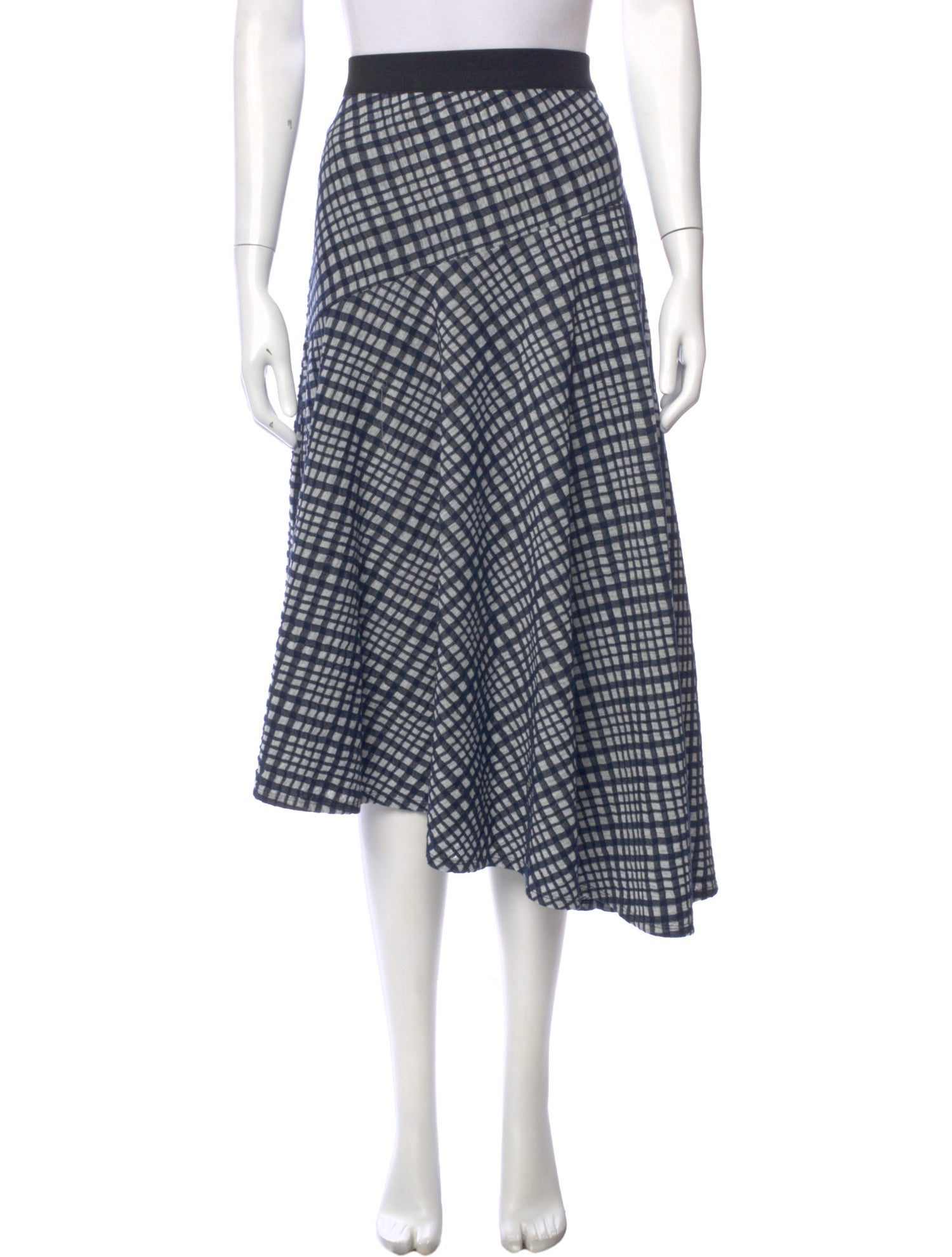 By Malene Birger Plaid Print Midi Length Skirt