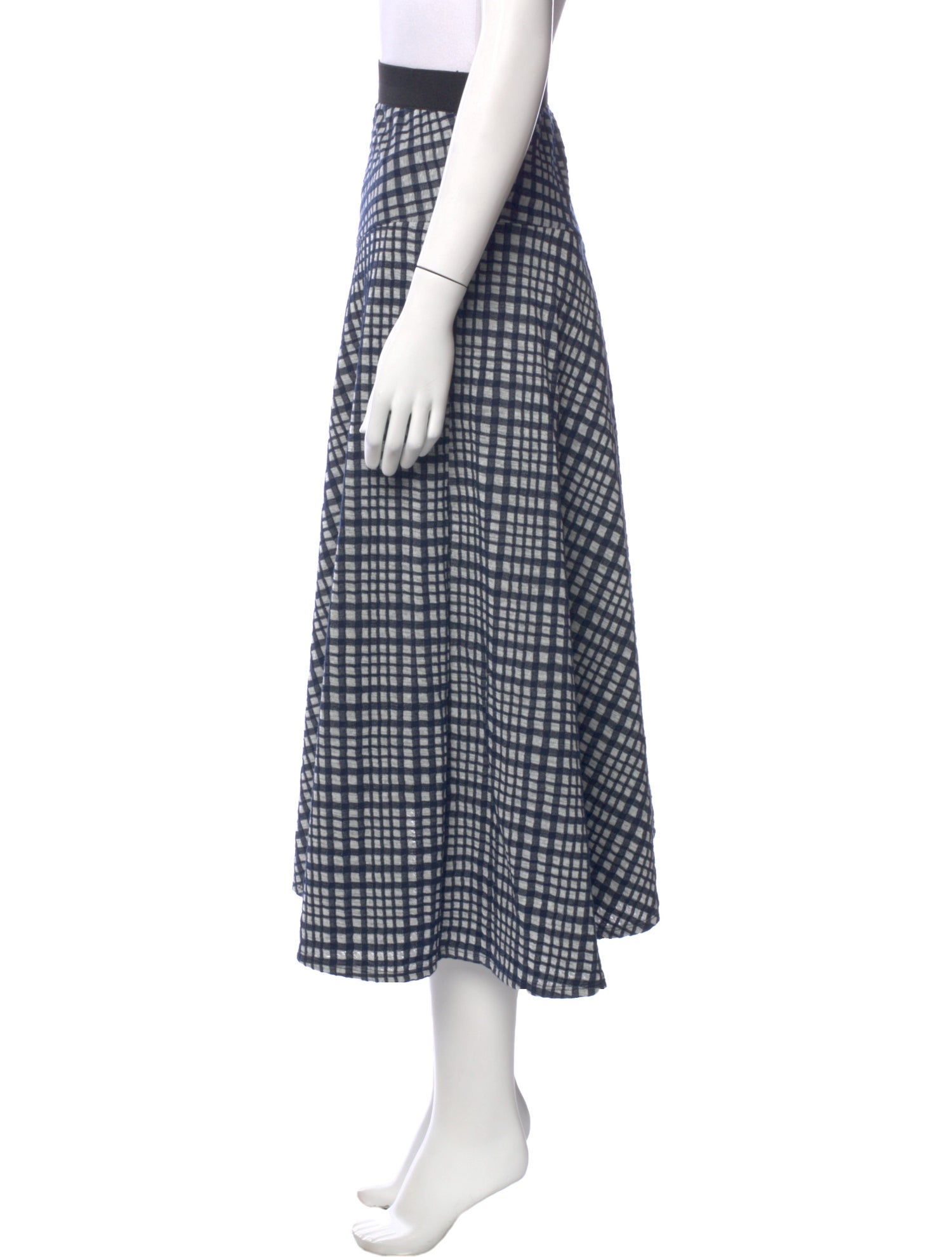By Malene Birger Plaid Print Midi Length Skirt