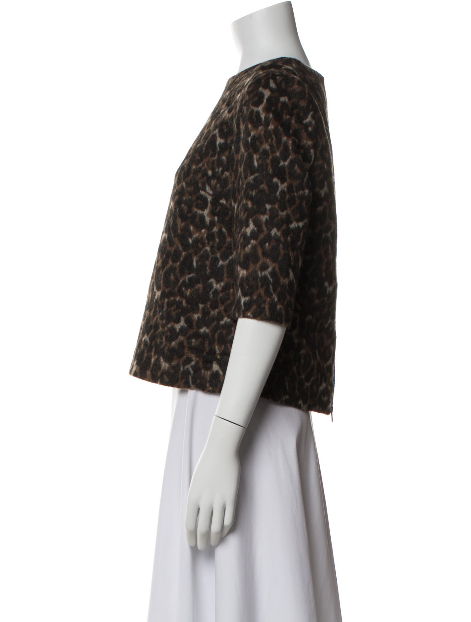 By Malene Birger Animal Print Crew Neck Top