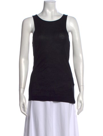 Pre-owned By Malene Birger Crew Neck Sleeveless Top In Black