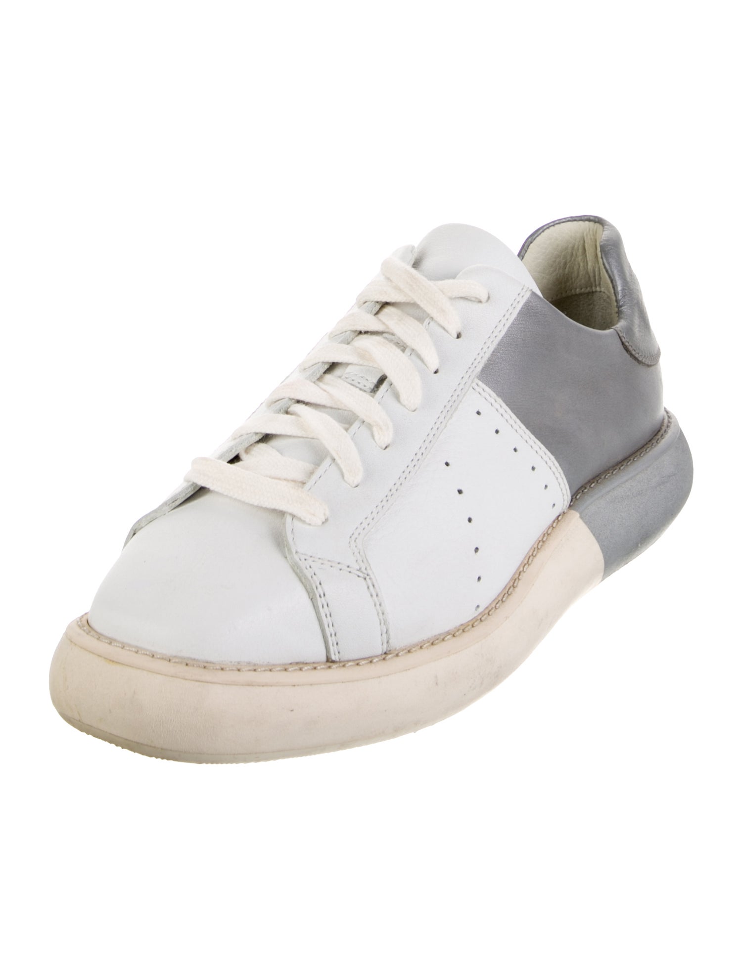 Manuel Barceló Leather Colorblock Pattern Sneakers