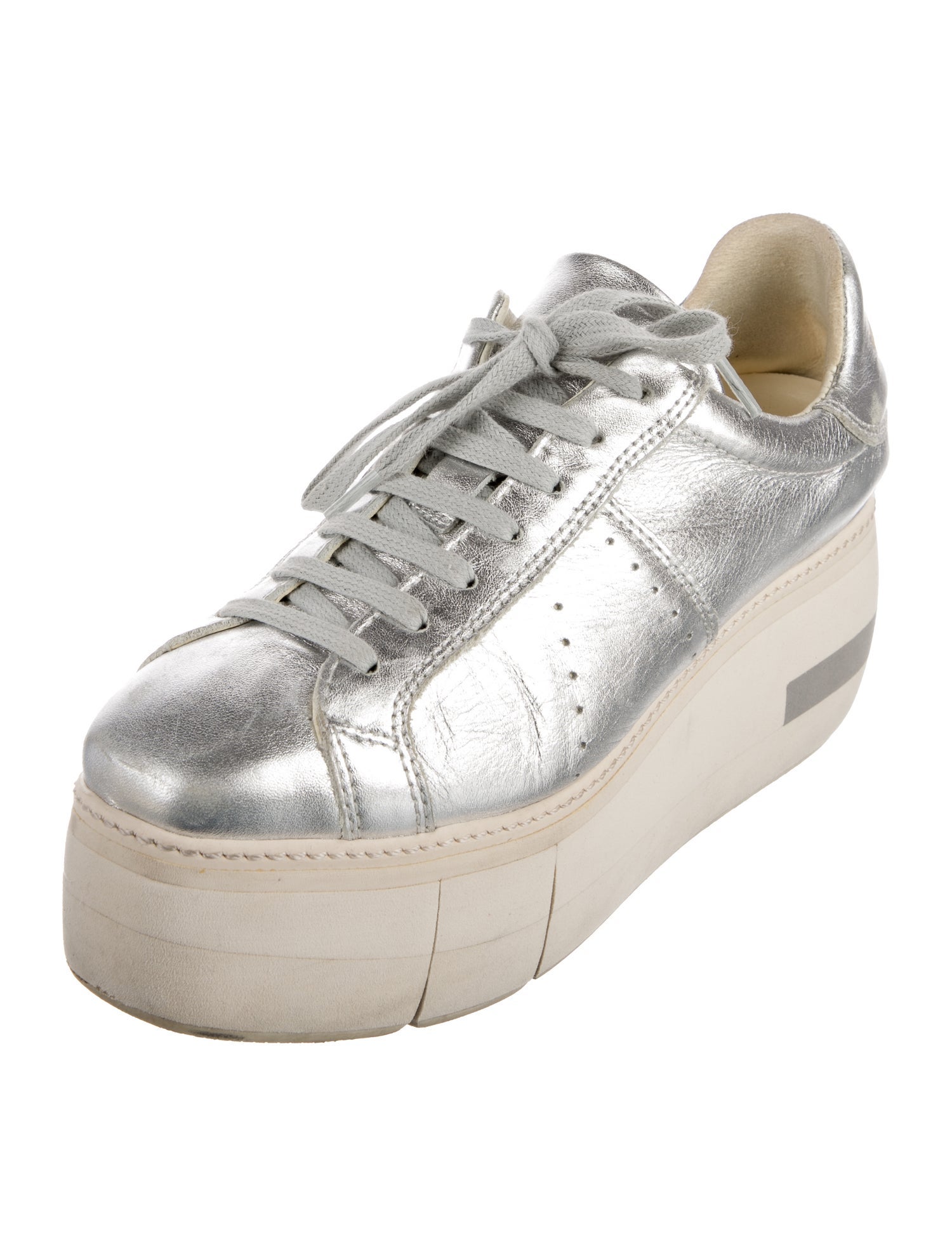 Manuel Barceló Leather Colorblock Pattern Wedge Sneakers