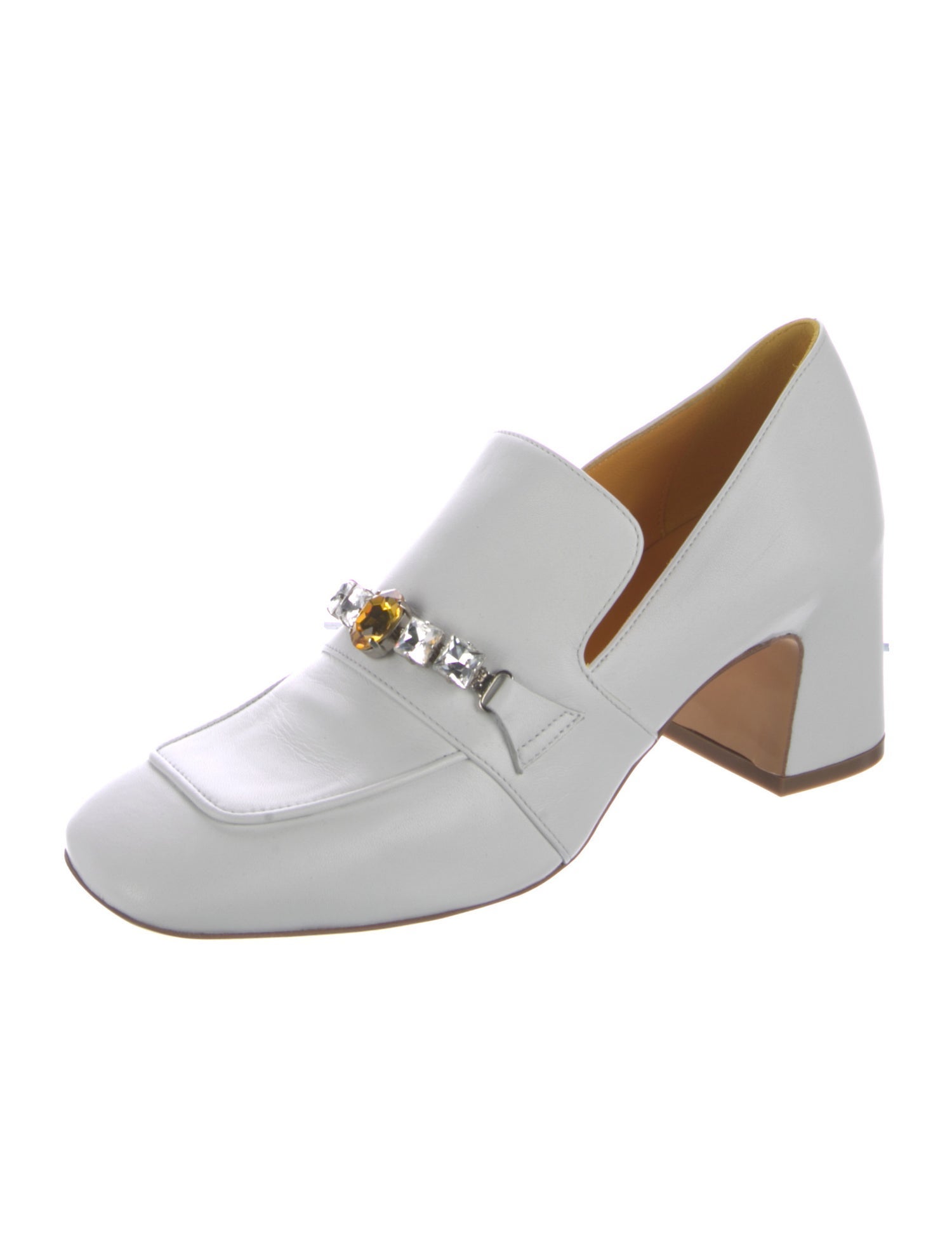 Mara Bini Leather Crystal Embellishments Pumps