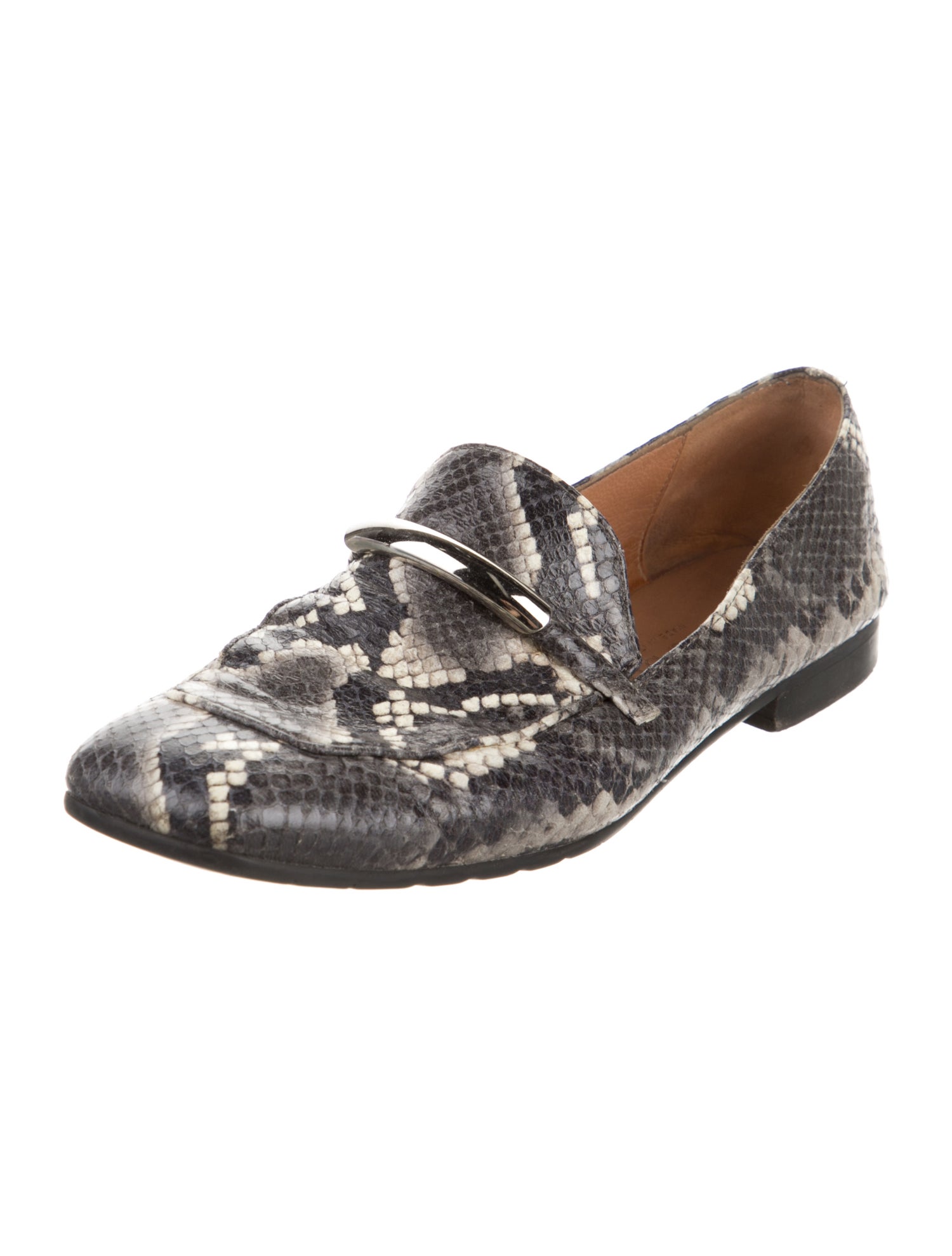 Mara Bini Leather Animal Print Loafers