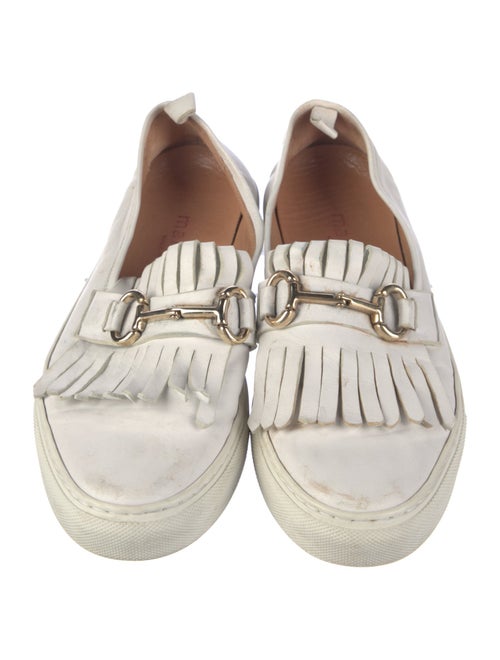 Mara Bini Leather Fringe Trim Accent Loafers