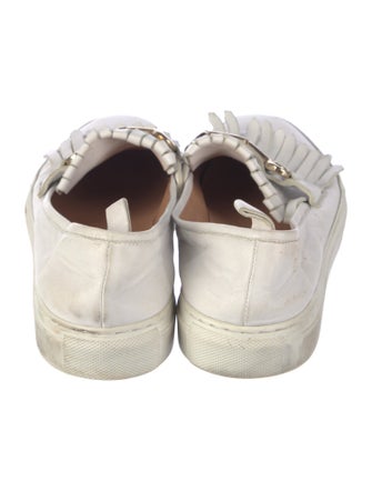 Mara Bini Leather Fringe Trim Accent Loafers