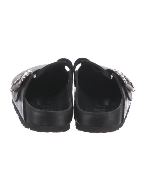 Manolo Blahnik x Birkenstock Leather Crystal Embellishments Mules