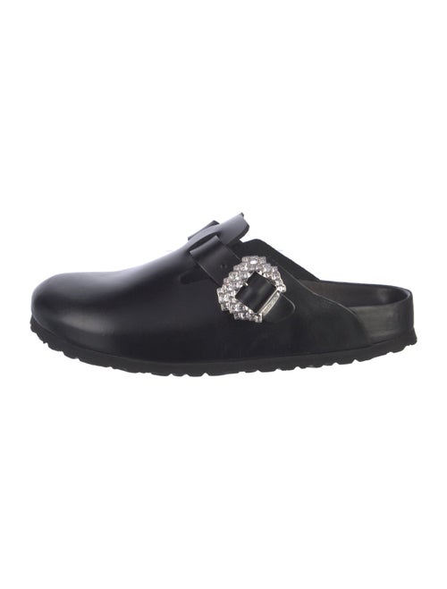 Manolo Blahnik x Birkenstock Leather Crystal Embellishments Mules