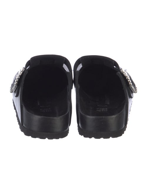 Manolo Blahnik x Birkenstock Leather Crystal Embellishments Mules