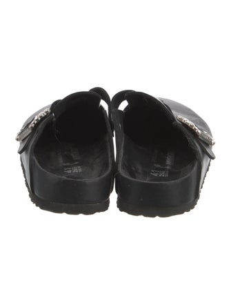 Manolo Blahnik x Birkenstock Leather Crystal Embellishments Mules