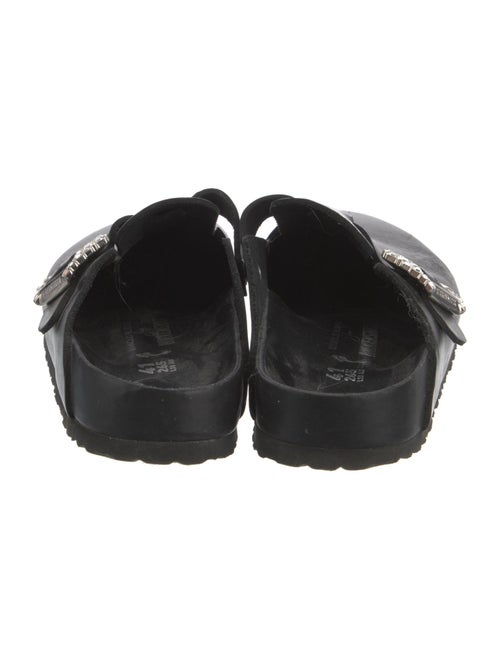 Manolo Blahnik x Birkenstock Leather Crystal Embellishments Mules