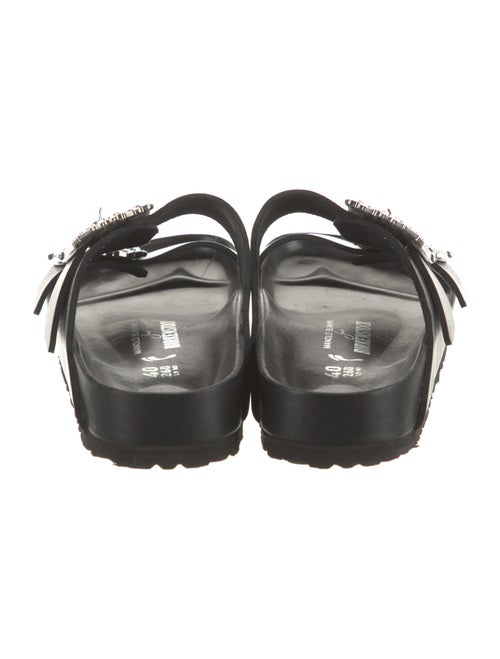 Manolo Blahnik x Birkenstock Leather Crystal Embellishments Slides