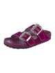 Manolo Blahnik x Birkenstock Velvet Crystal Embellishments Slides