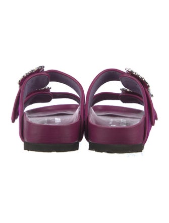 Manolo Blahnik x Birkenstock Velvet Crystal Embellishments Slides