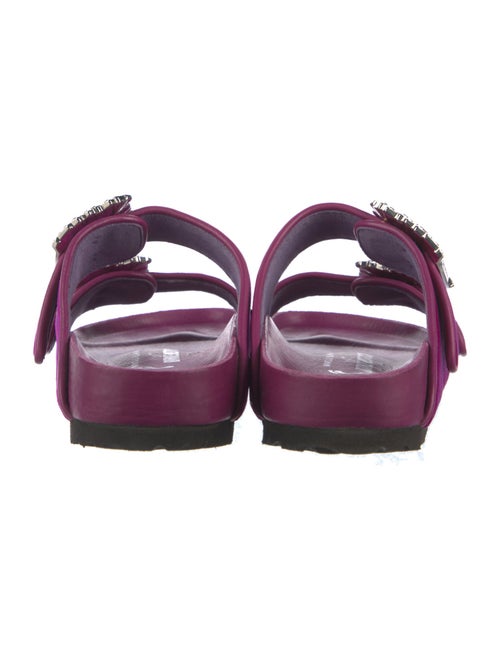 Manolo Blahnik x Birkenstock Velvet Crystal Embellishments Slides