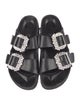 Manolo Blahnik x Birkenstock Leather Crystal Embellishments Slides