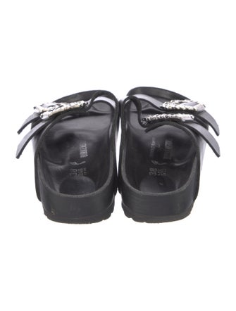 Manolo Blahnik x Birkenstock Leather Crystal Embellishments Slides