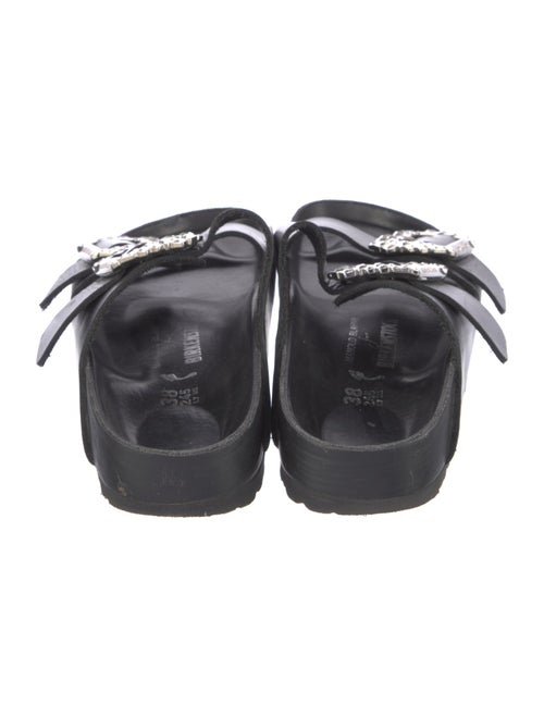 Manolo Blahnik x Birkenstock Leather Crystal Embellishments Slides