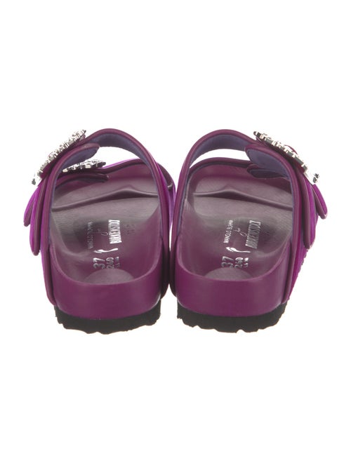 Manolo Blahnik x Birkenstock Velvet Crystal Embellishments Slides