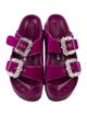 Manolo Blahnik x Birkenstock Velvet Crystal Embellishments Slides