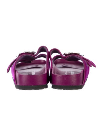 Manolo Blahnik x Birkenstock Velvet Crystal Embellishments Slides