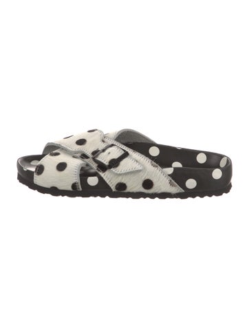 Manolo Blahnik x Birkenstock Sandals Ponyhair Polka Dot Print Slides 8