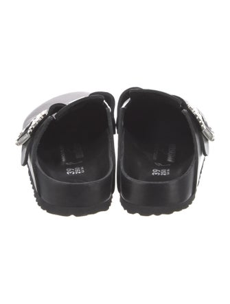 Manolo Blahnik x Birkenstock Leather Crystal Embellishments Mules