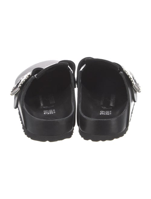 Manolo Blahnik x Birkenstock Leather Crystal Embellishments Mules