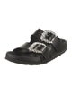 Manolo Blahnik x Birkenstock Leather Crystal Embellishments Slides